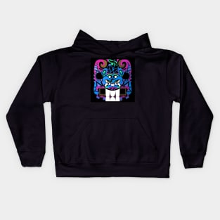 cougar with smile face in ancient pattern in el salvador Kids Hoodie